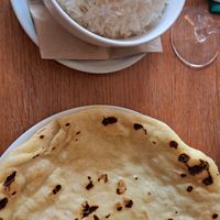 Flatbread and rice at Sylvan in Glasgow