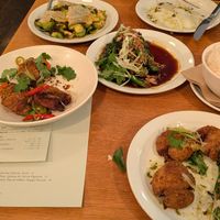 Potatoes, broccoli, and brussels sprouts at Sylvan in Glasgow