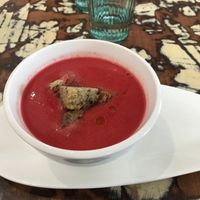 Gaspacho!😋 at La Mujer de Verde in Mallorca