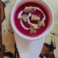 Beetroot gazpacho at La Mujer de Verde in Mallorca
