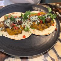 Jackfruit tacos - very tasty at La Mujer de Verde in Mallorca