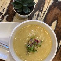 Vietnamese cauliflower soup: tasty but nothing special   at La Mujer de Verde in Mallorca