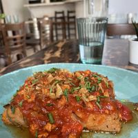 Polenta with soy bolognese and crispy onions  at La Mujer de Verde in Mallorca