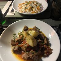 Seitan con patate e salsina   at La Mujer de Verde in Mallorca
