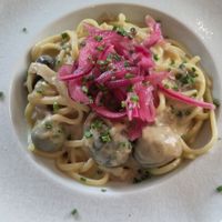 Pasta mit Pilzen at La Mujer de Verde in Mallorca