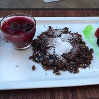 Vegan warm chocolate cake at Zum Turm in Kastelruth