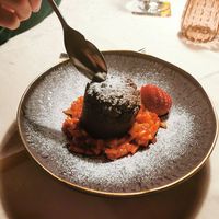 Chocolate lava cake, was €10.50 at Zum Turm in Kastelruth