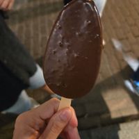 Chocolate pop dipped in mint dark chocolate at La Diperie in Montreal