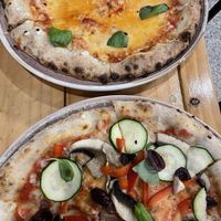 Pizza with vegan cheese! at Apollo Bay Distillery in Apollo Bay
