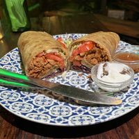 Vegan shawarma in chapati  at Tribearth  in Diani Beach