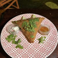 Pea and potato samosa  at Tribearth  in Diani Beach