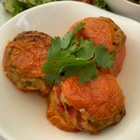 Stuffed tomatoes  at Café d'Hautvillers in Hautvillers