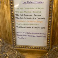 Tea menu at Kitsch Café in Epernay