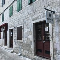 Outside, before opening hours. at Moritz Eis in Kotor