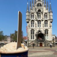 Ice cream with a view   at David's Gelato Café in Gouda