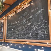 Flavour suggestion board at David's Gelato Café in Gouda