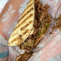 Peanut butter banana brunch flatbread. Hold the honey for a vegan treat!  at Tropical Smoothie Cafe in South Padre Island