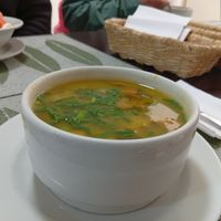 Deliciosa sopa de auyama y verduras at La Mesa Vegetariana in Bogota
