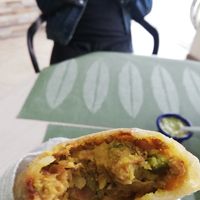 Empanada at La Mesa Vegetariana in Bogota