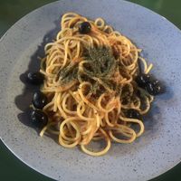 Olive pasta- quite spicy   at Buffet Atlas in Cavtat