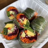 Massive mango spring rolls  at North Beach Juicery in San Clemente