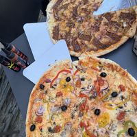 Veggie & barbacoa, both vegan  at La Vieja in Sevilla