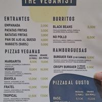 Menu vegano at La Vieja in Sevilla