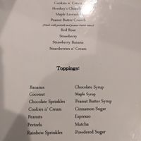 Vegan menu at Rolled Cold Creamery in Lancaster