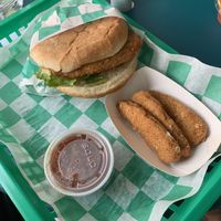 Crispy fish filet  at Grilled! in Brooklyn