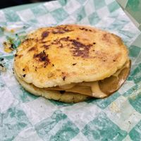 Arepa burger  at Grilled! in Brooklyn