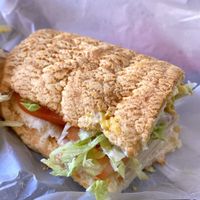 The Dutch Crunch bread is the winner. It is good with everything  at Subvegan Sandwiches in Garden Grove