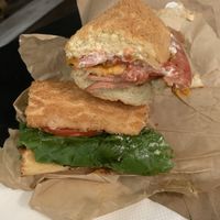 Infinite wisdom ham & cheese sandwich  at Subvegan Sandwiches in Garden Grove