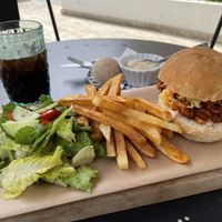 Jackfruit burger  at Inga's Veggie Heaven in Nicosia
