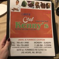 Menu  at Chef Kenny's Vegan Dim Sum in Las Vegas