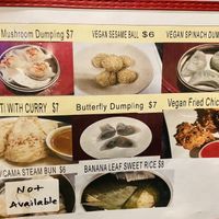 Dim sum 🥟 menu  at Chef Kenny's Vegan Dim Sum in Las Vegas