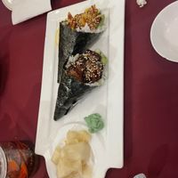 Jack fruit jams roll and eel hand roll   at Chef Kenny's Vegan Dim Sum in Las Vegas