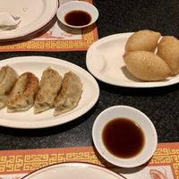Grilled pork dumplings & sweet rice balls  at Chef Kenny's Vegan Dim Sum in Las Vegas