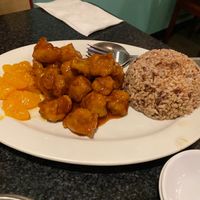 Orange Chicken Lunch Plate at Chef Kenny's Vegan Dim Sum in Las Vegas