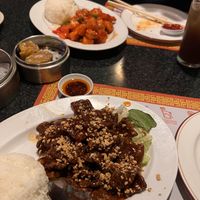 Spicy beef and sweet & sour chicken   at Chef Kenny's Vegan Dim Sum in Las Vegas