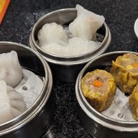 Shrimp dumplings, shumai, pork dumpling at Chef Kenny's Vegan Dim Sum in Las Vegas