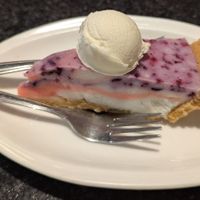 Blueberry cheesecake and ice cream at Chef Kenny's Vegan Dim Sum in Las Vegas