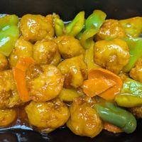 Orange chicken at Chef Kenny's Vegan Dim Sum in Las Vegas