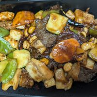 Kung pow chicken, shrimp, and beef at Chef Kenny's Vegan Dim Sum in Las Vegas