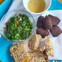 Falafel meal at Darkwood - Craft Beer Garden Imaimoze in Mostar