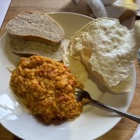 Lentil curry with bread  at Applecross Inn in Applecross