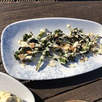 Chargrilled broccoli at The Deck Restaurant in Oban