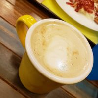 Incredible mind-blowing caramel macchiato!! at Loving Hut Gangnam-gu - 러빙헛 in Seoul
