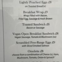 Breakfast option at The Bulkeley Hotel in Beaumaris
