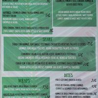 Menu (reverso) at Sabor'art Café in Nazare