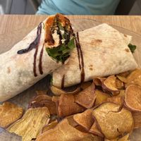 Greek wrap with vegan feta  at Sabor'art Café in Nazare